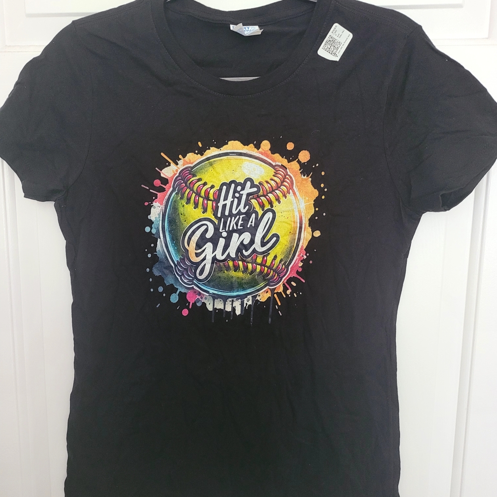 Hit Like A Girl Black Graphic Soft Tee